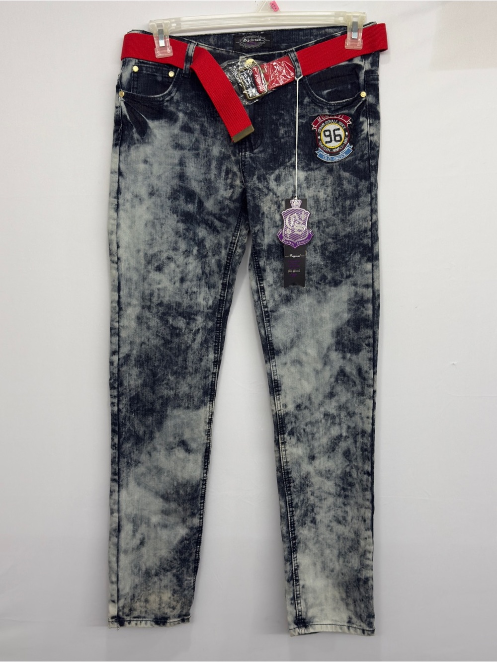 Old Skool Jeans Women’s 9 Street wear Urban Embroidered New With Tags Acid Wash